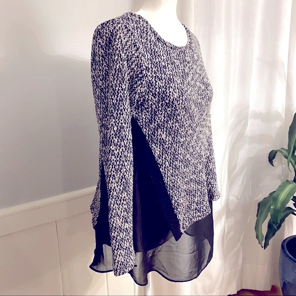 BAR III TWEED LAYERED PULLOVER TOP SMALL - Picture 3 of 8